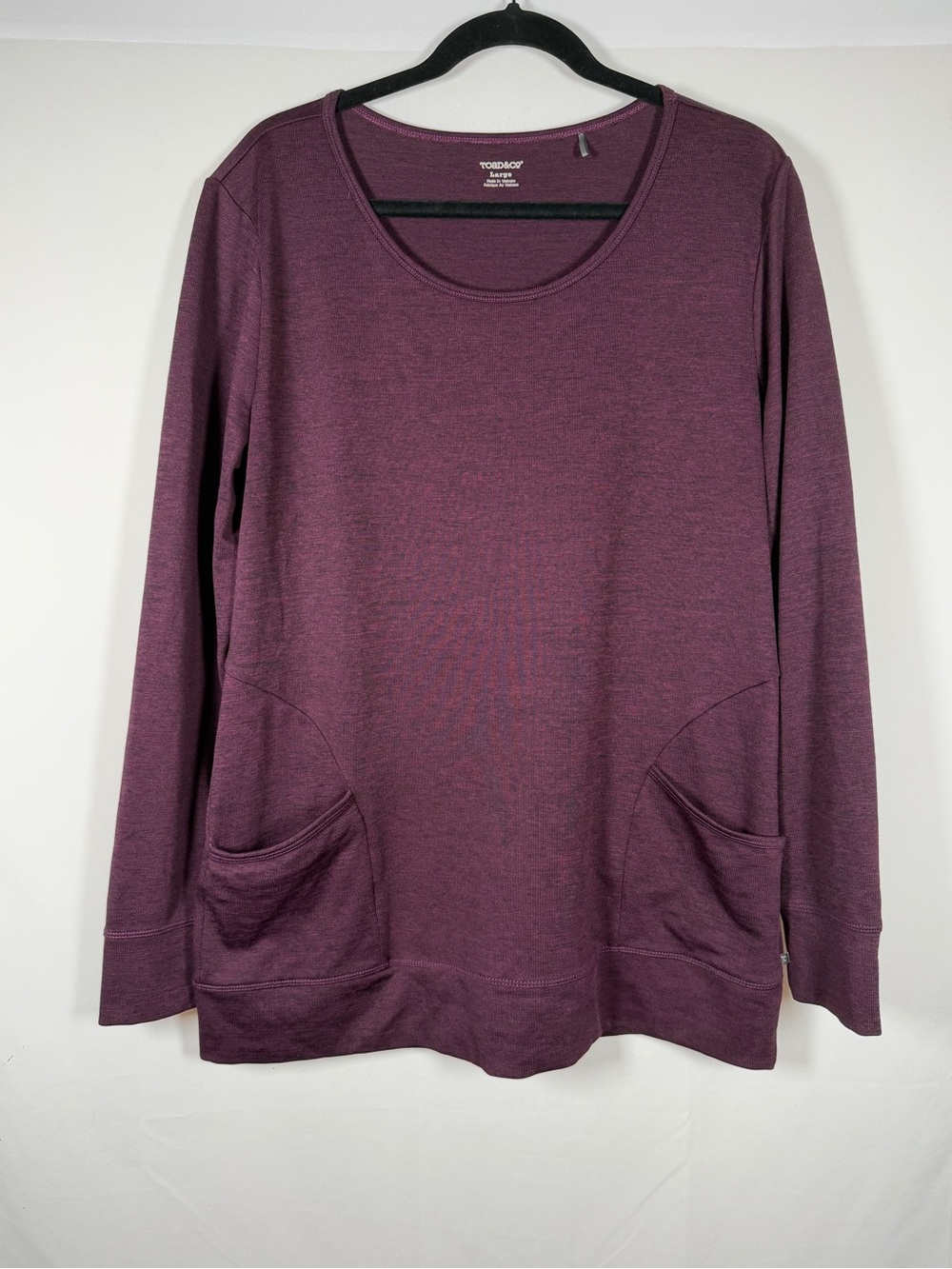 Toad&Co Long-Sleeve Scoop Neck Pocket Tunic Pullover - Plum Outdoors, Granola
